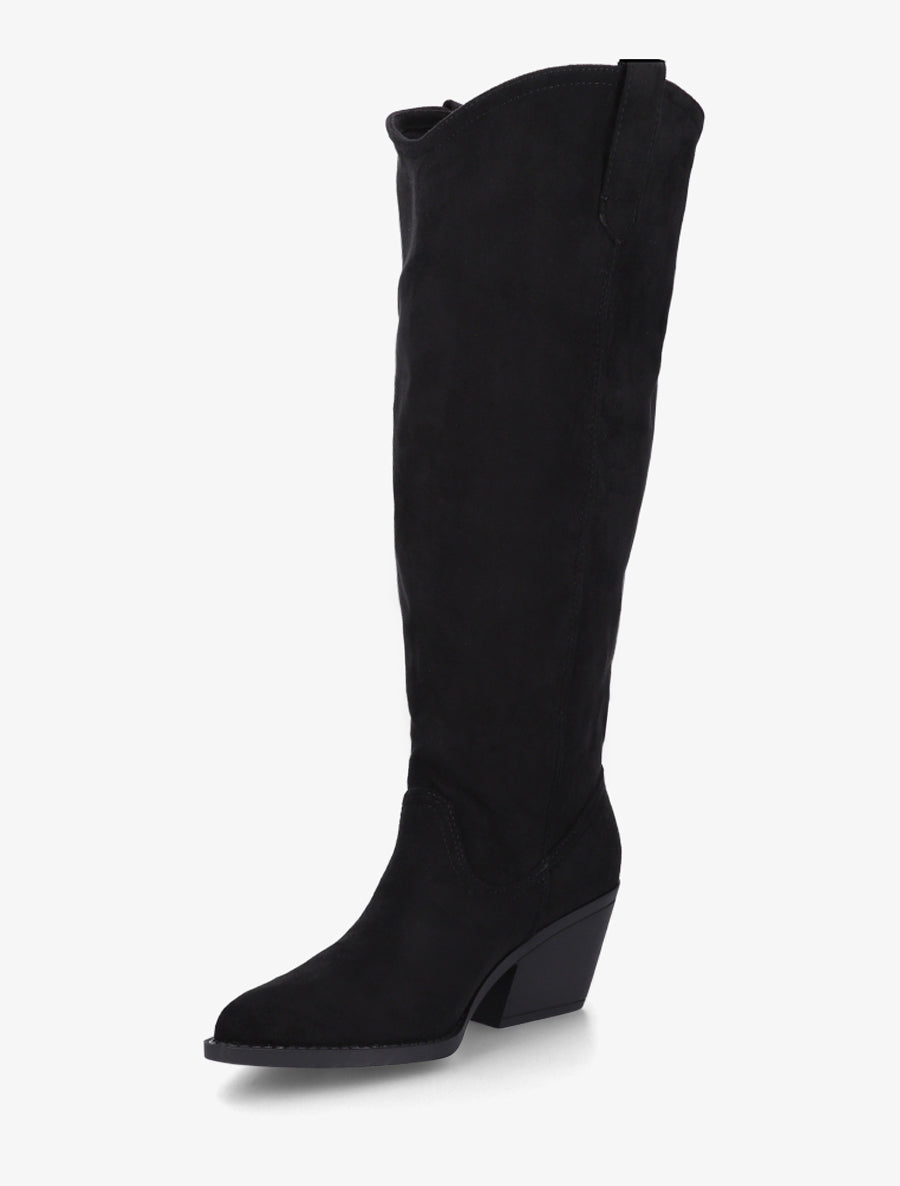 Bottes en suédine style santiag - Noir - 3
