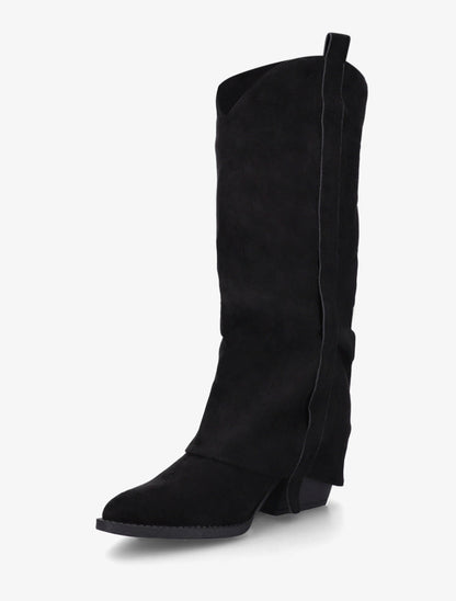 Bottes en suédine à revers - Noir - 3