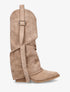 Bottes en suédine à revers - Beige - 1