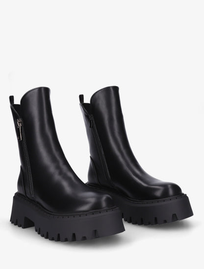Bottines hautes à semelle crantée - Noir - 4