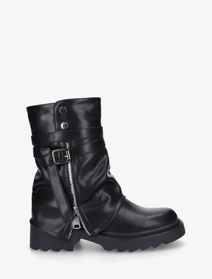 Bottines renversées effet froissé - Noir - 1