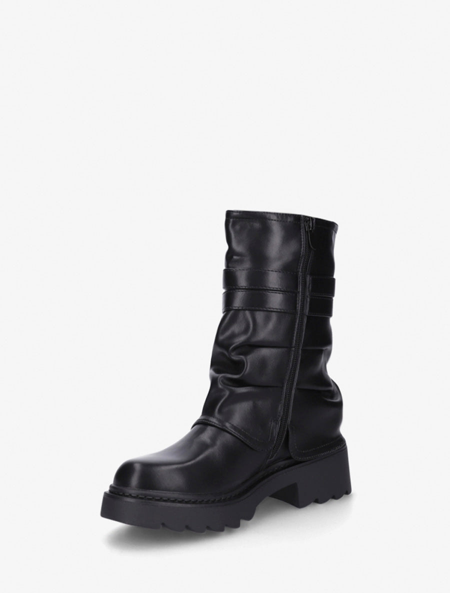 Bottines renversées effet froissé - Noir - 3