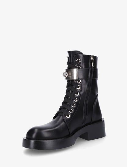 Boots style ranger à boucle décorative - Noir - 3