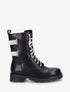 Boots à lacets et bandes strassées - Noir - 1