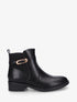 Bottines élastiquées en simili à boucle - Noir - 1