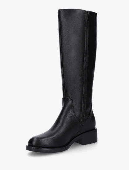 Bottes plates basiques en simili - Noir - 3