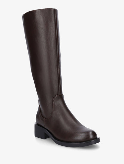 Bottes plates basiques en simili - Marron - 2