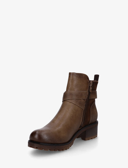 Bottines fourrées bi-matière à 2 boucles - Taupe - 3