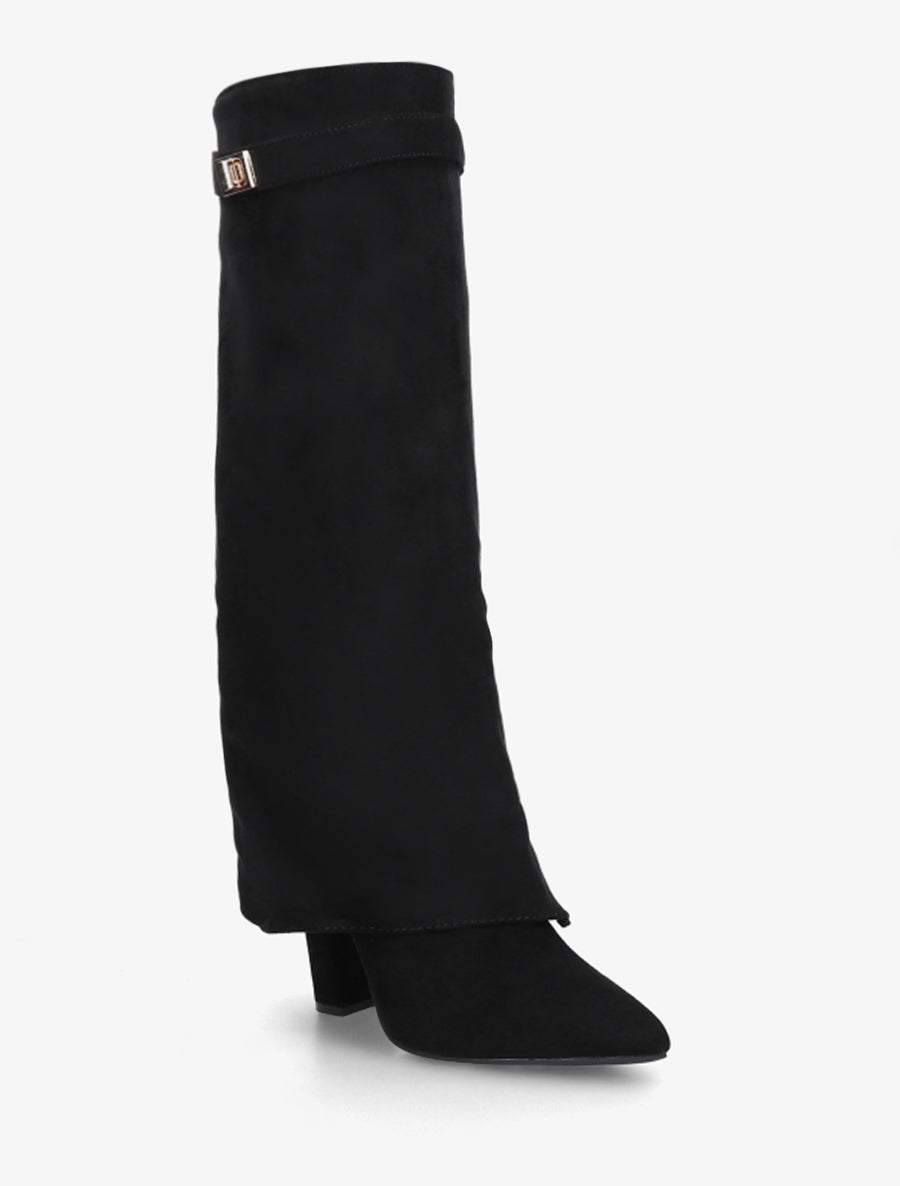 Bottes en suédine à revers - Noir - 2