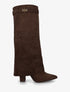 Bottes en suédine à revers - Marron - 1