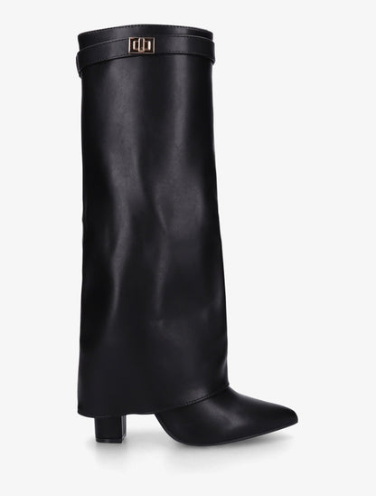 Bottes en simili à revers - Noir - 1
