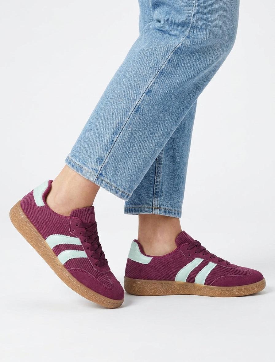 Gerippte Stoff-Sneaker - Lila