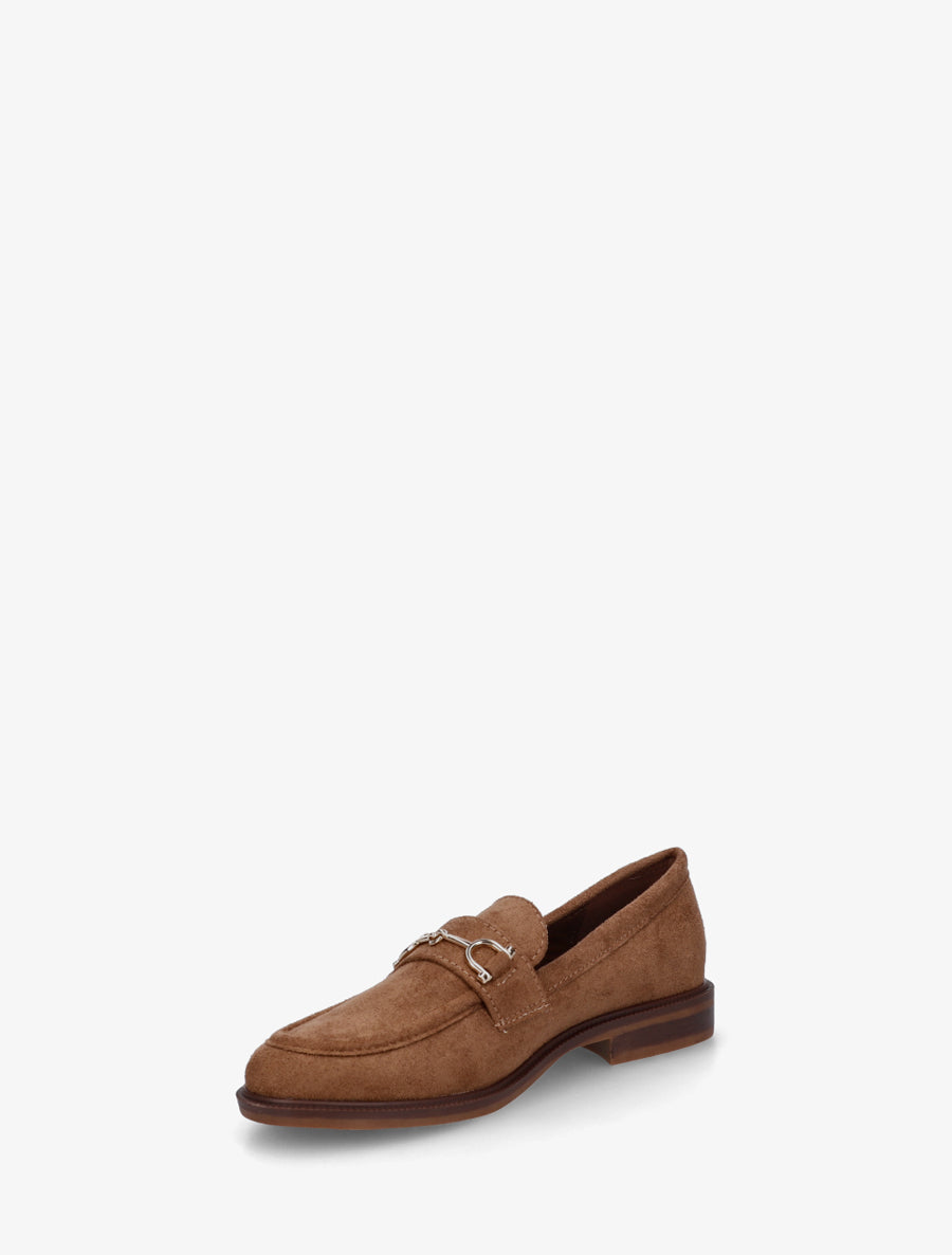 Mocassins en suédine à boucle métallique - Camel - 3