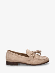 Mocassins en suédine à pampilles - Taupe - 1