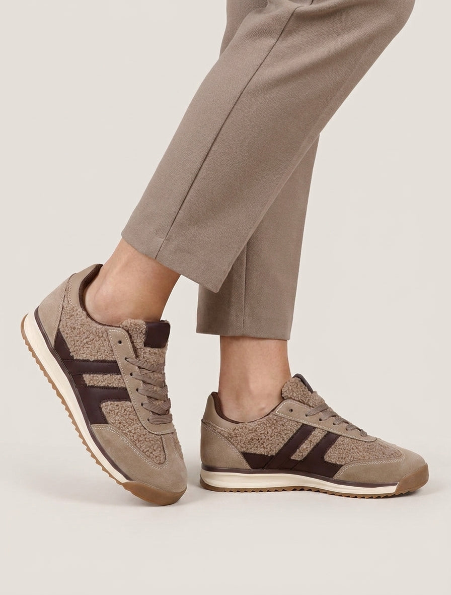 Turnschuhe aus Stoff im Bouclé-Wollstil - Maulwurf