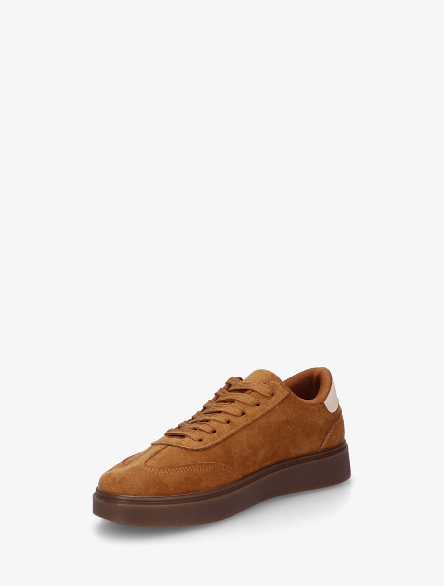 Baskets en suédine à bandes en simili - Rouille - 3