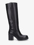 Bottes en simili à talon carré - Noir - 1