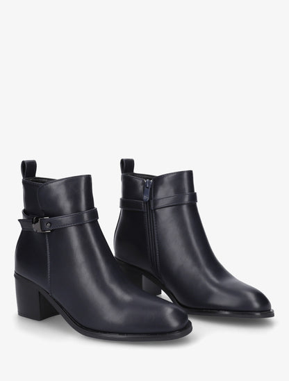 Bottines en simili à talon - Marine - 4
