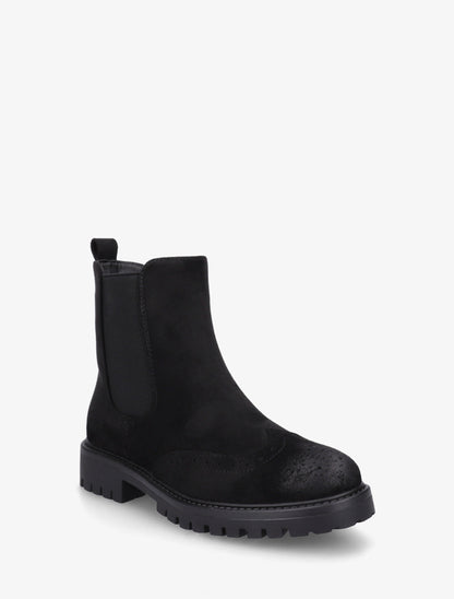 Bottines élastiquées en suédine - Noir - 2