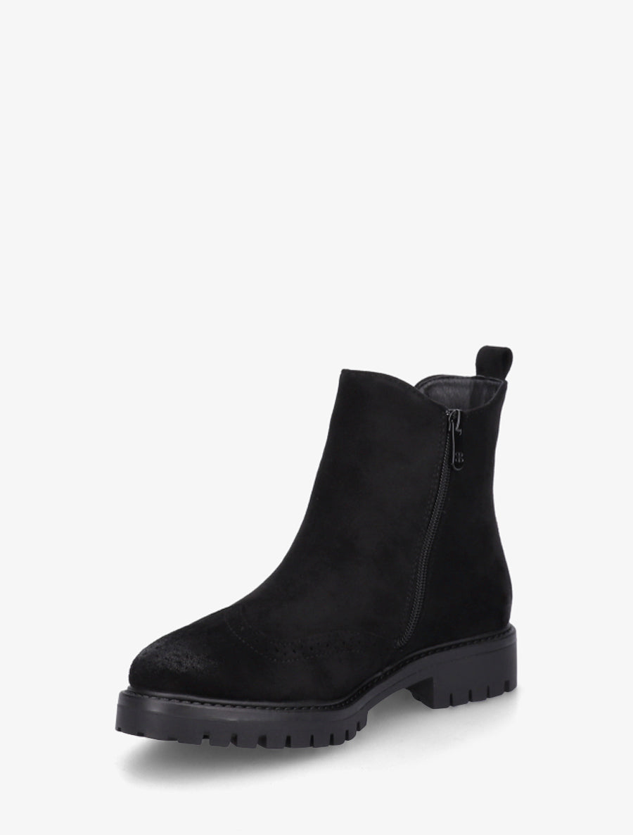 Bottines élastiquées en suédine - Noir - 3