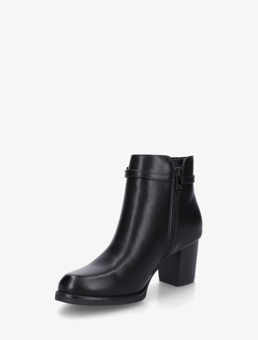 Bottines en simili à sangle décorative - Noir - 3
