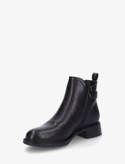 Bottines en simili à cheville élastiquée - Noir - 3