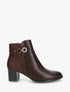 Bottines bimatière à boucle strassée - Marron - 1