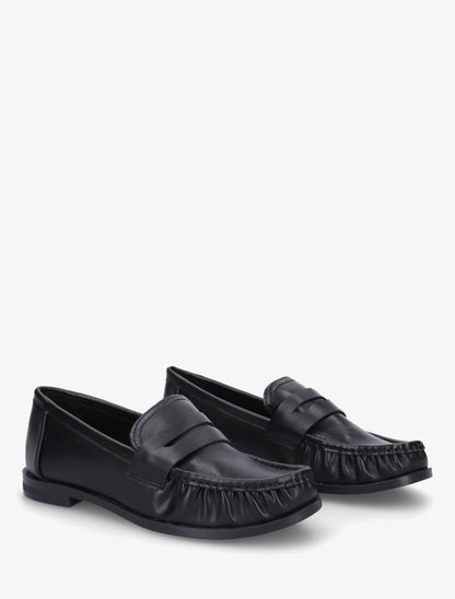 Mocassins unis en simili - Noir - 4