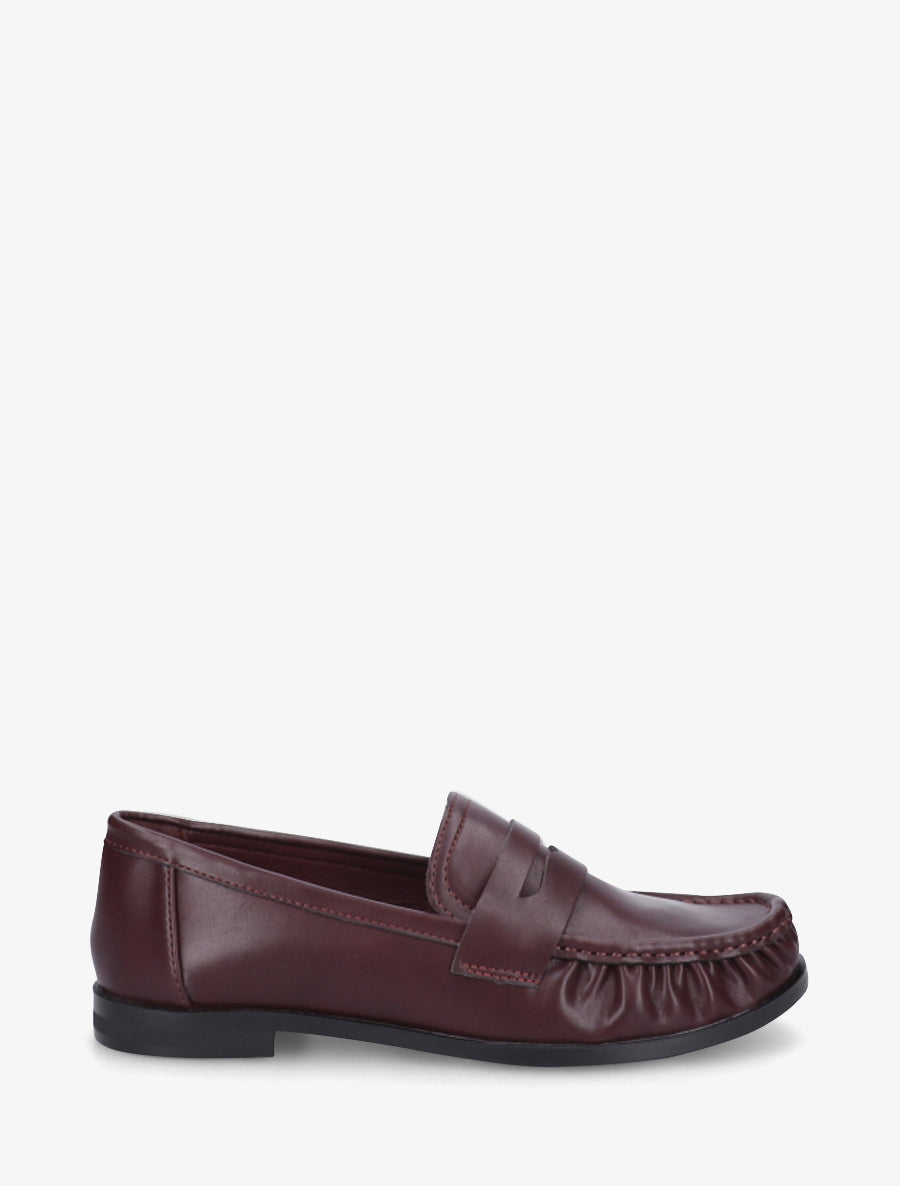 Mocassins unis en simili - Bordeaux - 1