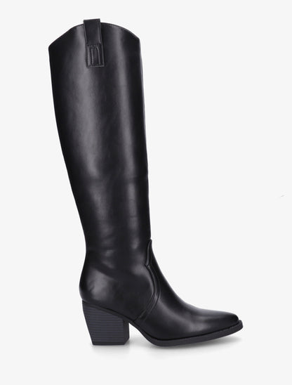 Bottes en simili à bout pointu - Noir - 1