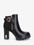Bottines bimatière à zip décoratif - Noir - 1