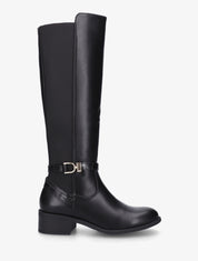 Bottes en simili style cavalière - Noir - 1