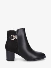 Bottines bimatière à boucle strassée - Noir - 1