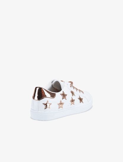Sneakers étoiles - cuivre/blanc - 4