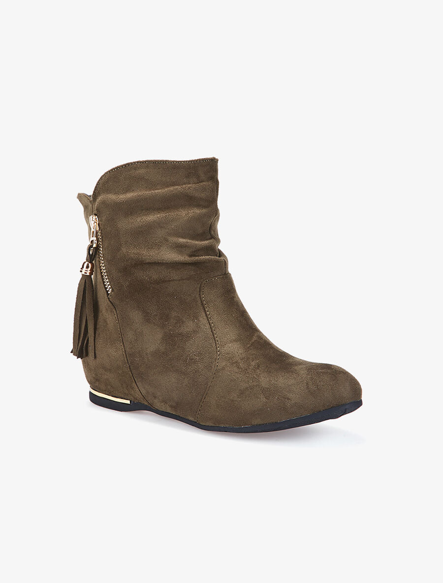 Bottines plates suédine - vert - 2