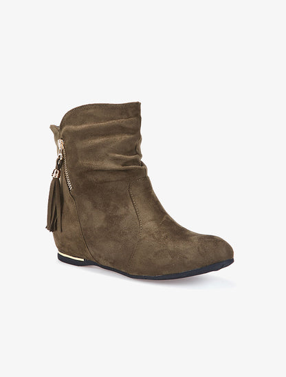 Bottines plates suédine - vert - 2