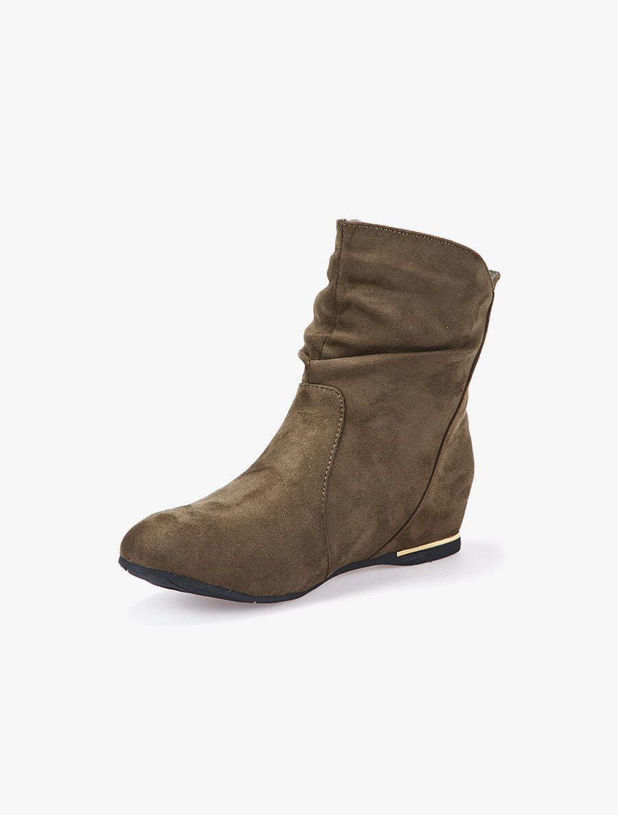 Bottines plates suédine - vert - 3