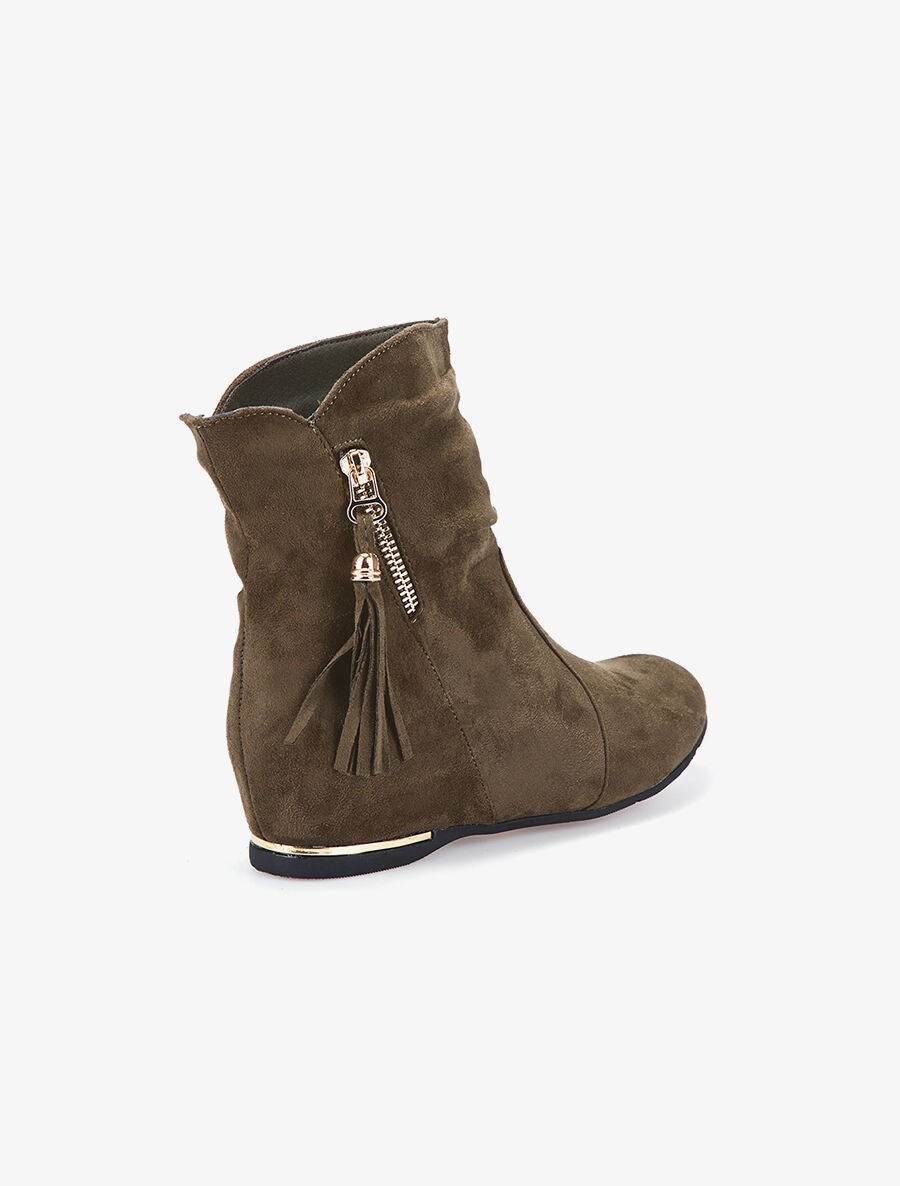 Bottines plates suédine - vert - 4