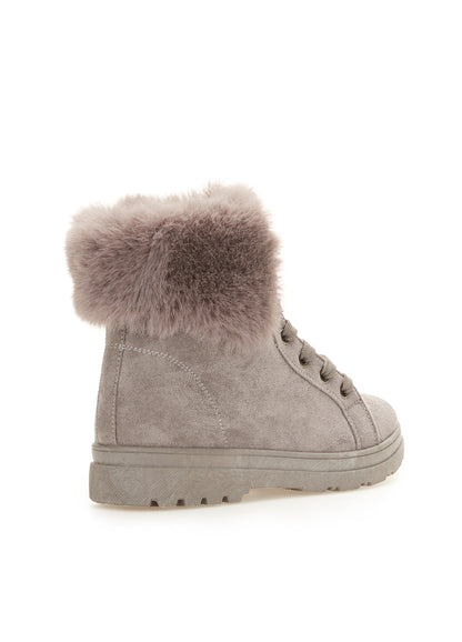 Boots cheville à fourrure - Gris - 4
