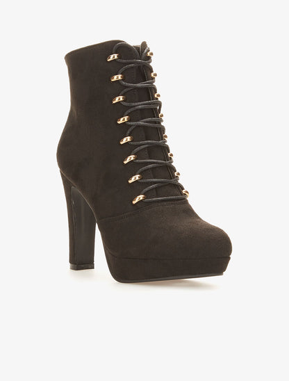 Bottines à oeillets dorés - noir - 2