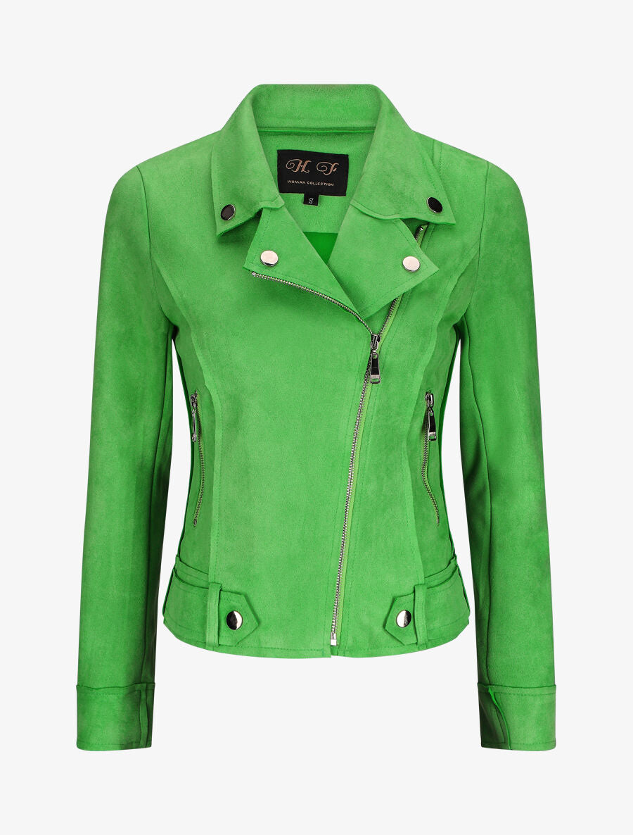 Perfecto en suédine à poches zippées - Vert fluo - 3