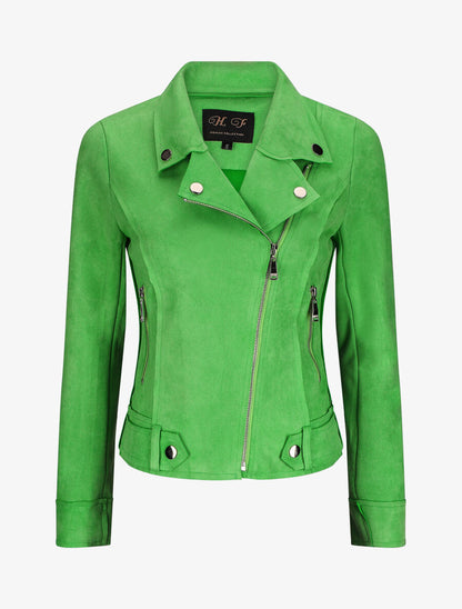 Perfecto en suédine à poches zippées - Vert fluo - 3