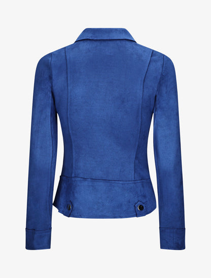 Perfecto en suédine à poches zippées - Bleu électrique - 2