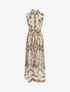 Robe chemise longue imprimé floral stylisé - Beige - 1