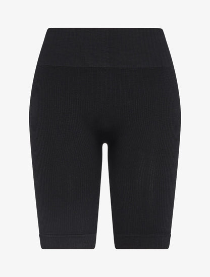 Cycliste côtelé à taille haute - Noir - 1