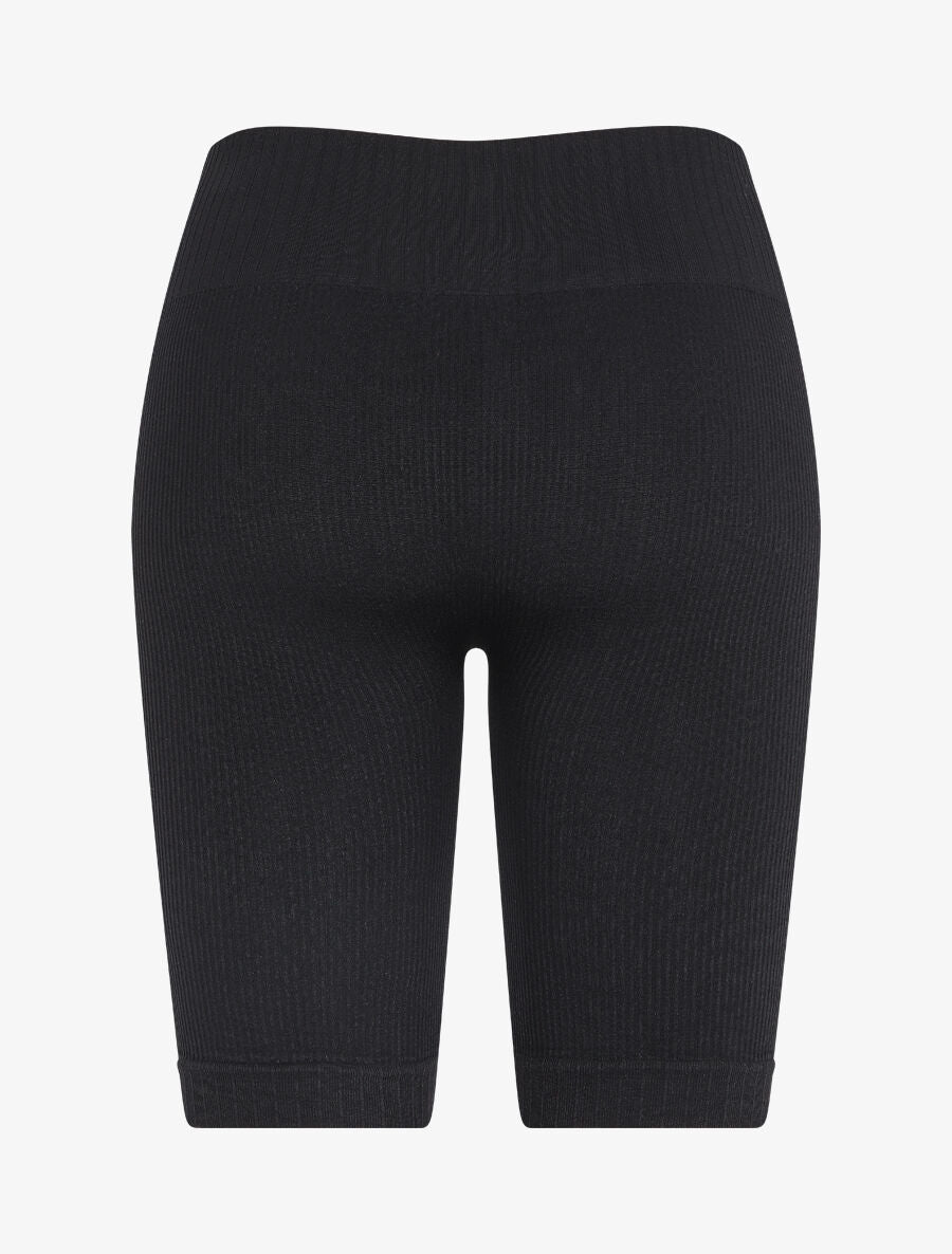 Cycliste côtelé à taille haute - Noir - 2