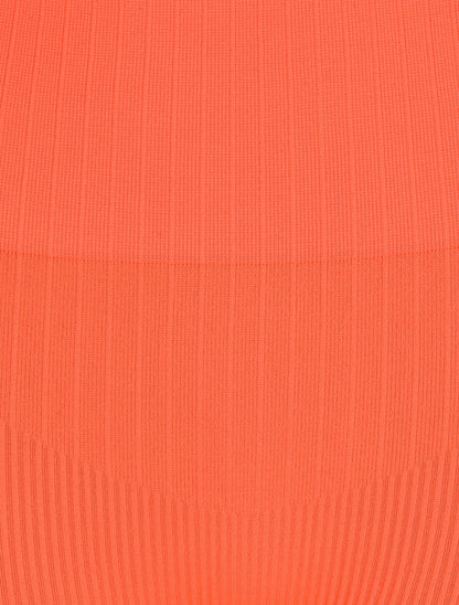 Cycliste côtelé à taille haute - Corail fluo - 3