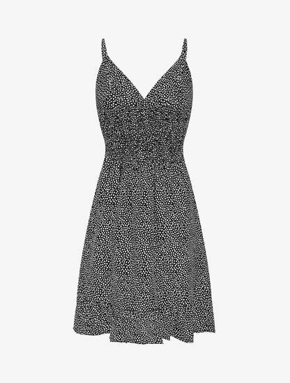 Robe courte imprimé tulipes - Noir - 2