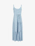 Robe longue à imprimé petites roses - Bleu ciel - 4
