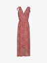 Robe bretelles à noeud imprimé marguerites - Rouge - 4